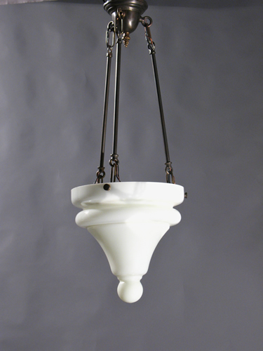 Art Deco Milk Glass Inverted Dome